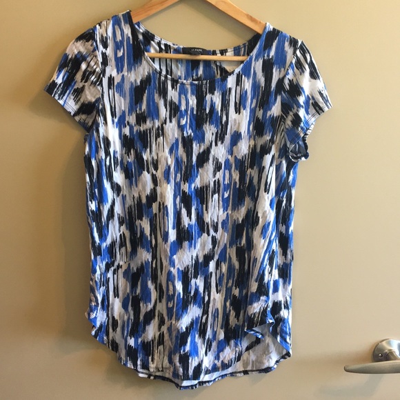 Alfani Tops - 3/$10 Alfani Blue Black & White Patterned Blouse